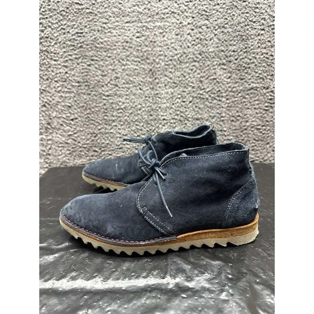 Paul Smith Jeans Suede Leather‎ Lace-Up Chukka Boot Navy Blue Mens Size 41 EU